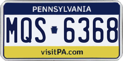 PA license plate MQS6368
