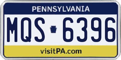 PA license plate MQS6396