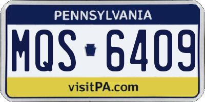 PA license plate MQS6409