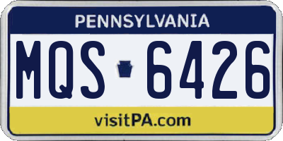 PA license plate MQS6426
