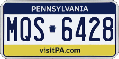PA license plate MQS6428