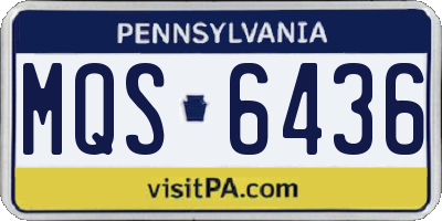 PA license plate MQS6436