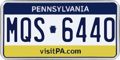 PA license plate MQS6440