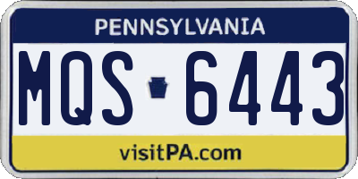 PA license plate MQS6443