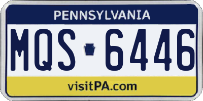 PA license plate MQS6446