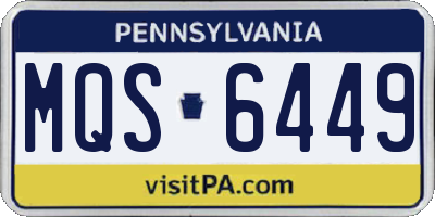 PA license plate MQS6449