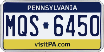 PA license plate MQS6450