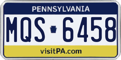 PA license plate MQS6458