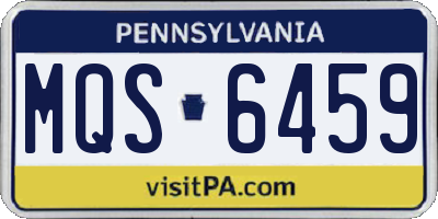 PA license plate MQS6459