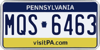 PA license plate MQS6463