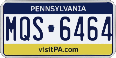 PA license plate MQS6464