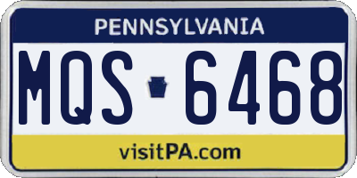 PA license plate MQS6468