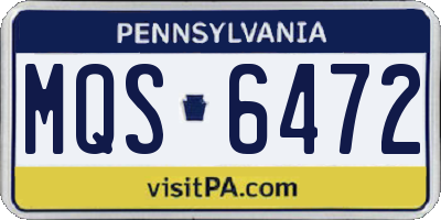 PA license plate MQS6472