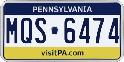 PA license plate MQS6474