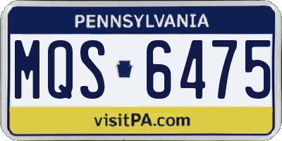 PA license plate MQS6475