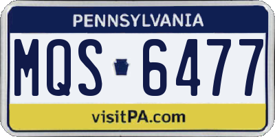 PA license plate MQS6477