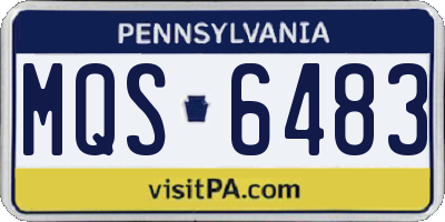 PA license plate MQS6483