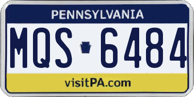PA license plate MQS6484