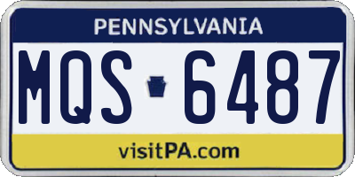 PA license plate MQS6487