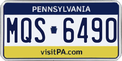 PA license plate MQS6490