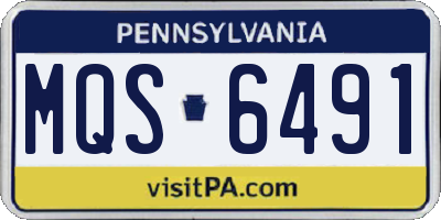 PA license plate MQS6491
