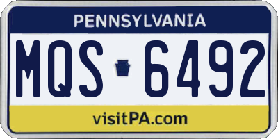 PA license plate MQS6492