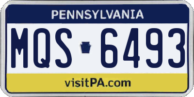 PA license plate MQS6493