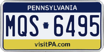 PA license plate MQS6495