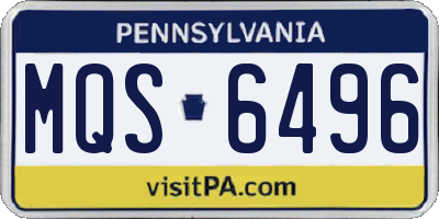 PA license plate MQS6496