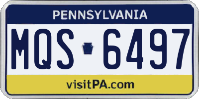 PA license plate MQS6497