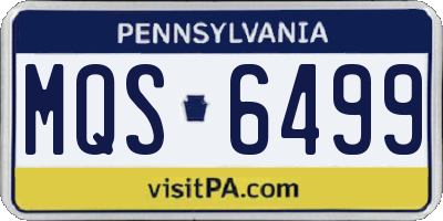 PA license plate MQS6499