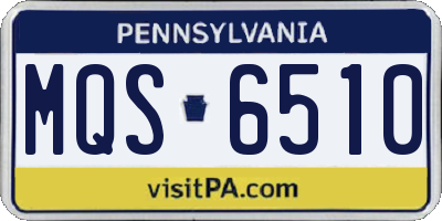 PA license plate MQS6510