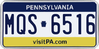 PA license plate MQS6516