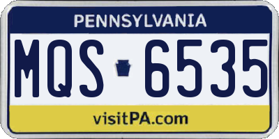 PA license plate MQS6535