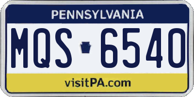 PA license plate MQS6540