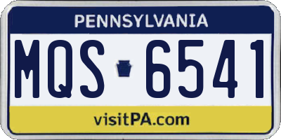 PA license plate MQS6541