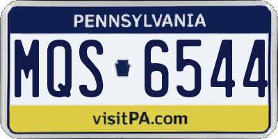 PA license plate MQS6544