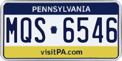 PA license plate MQS6546