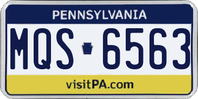 PA license plate MQS6563