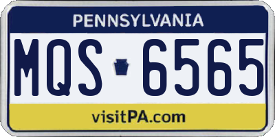 PA license plate MQS6565