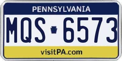 PA license plate MQS6573