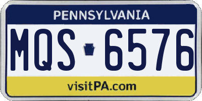 PA license plate MQS6576