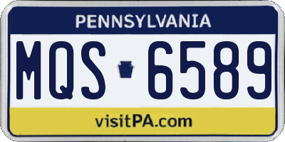 PA license plate MQS6589