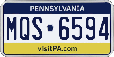PA license plate MQS6594