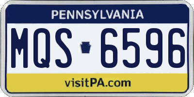 PA license plate MQS6596