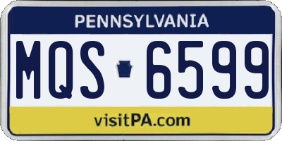PA license plate MQS6599