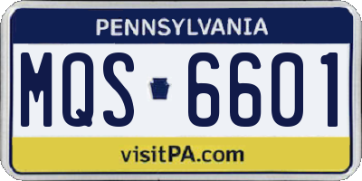 PA license plate MQS6601