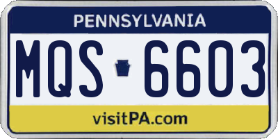 PA license plate MQS6603
