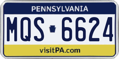 PA license plate MQS6624