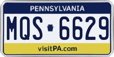 PA license plate MQS6629